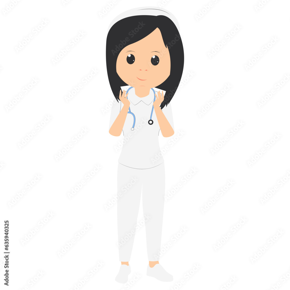 cute nurse cartoon illustration