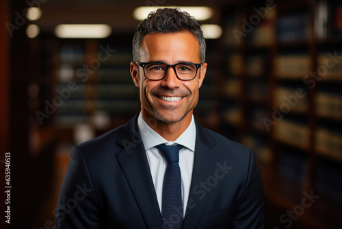 Smiling Brazilian Legal Expert in High Spirits