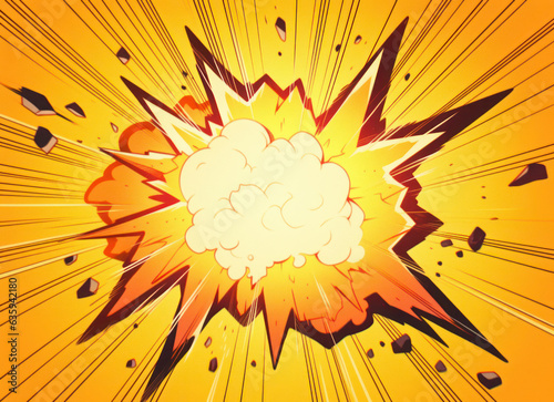Pop art comic book explosion. Generative AI
