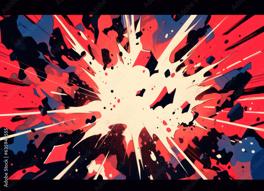 Naklejka premium Pop art comic book explosion. Generative AI