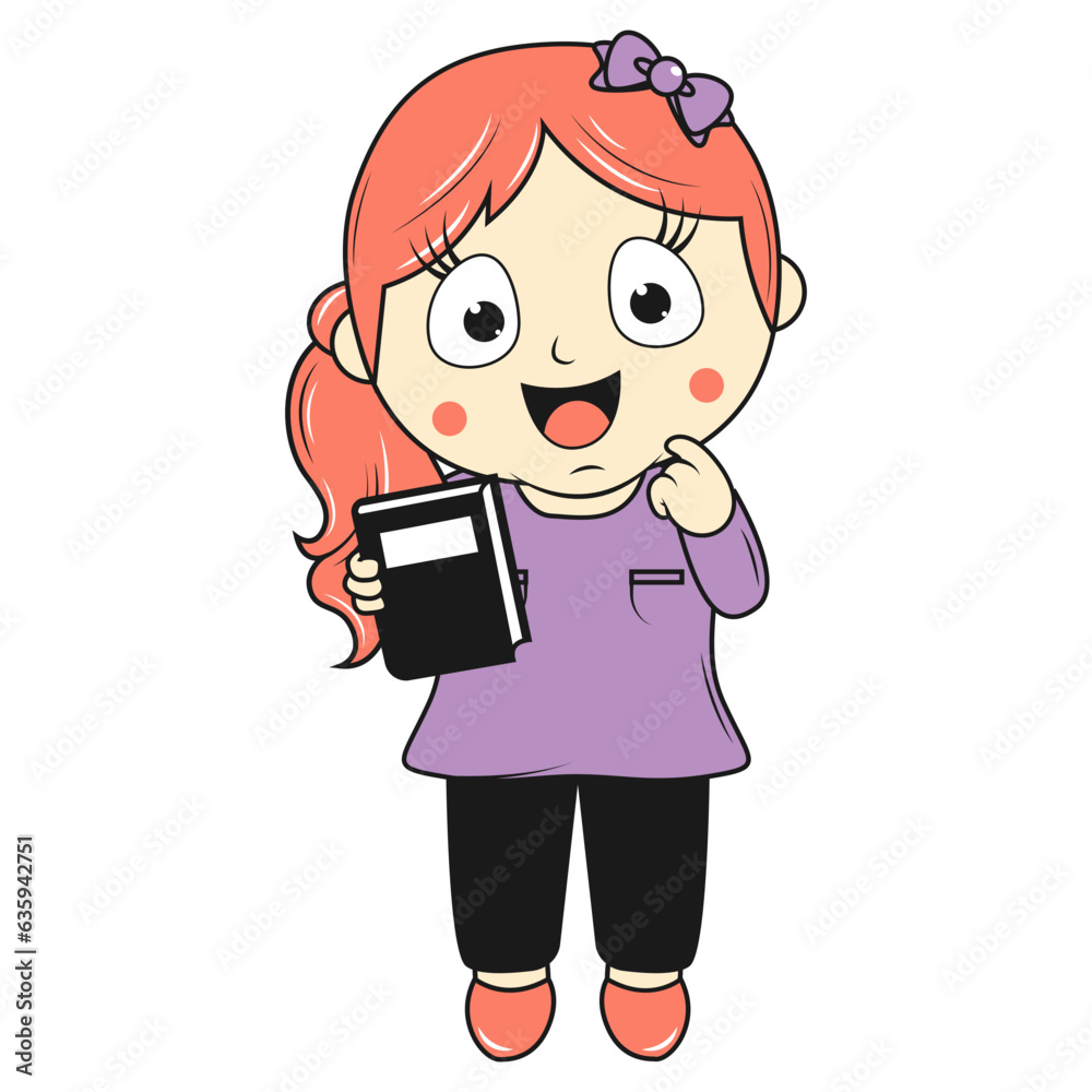 cute little girl cartoon illustration cute little girl cartoon illustration