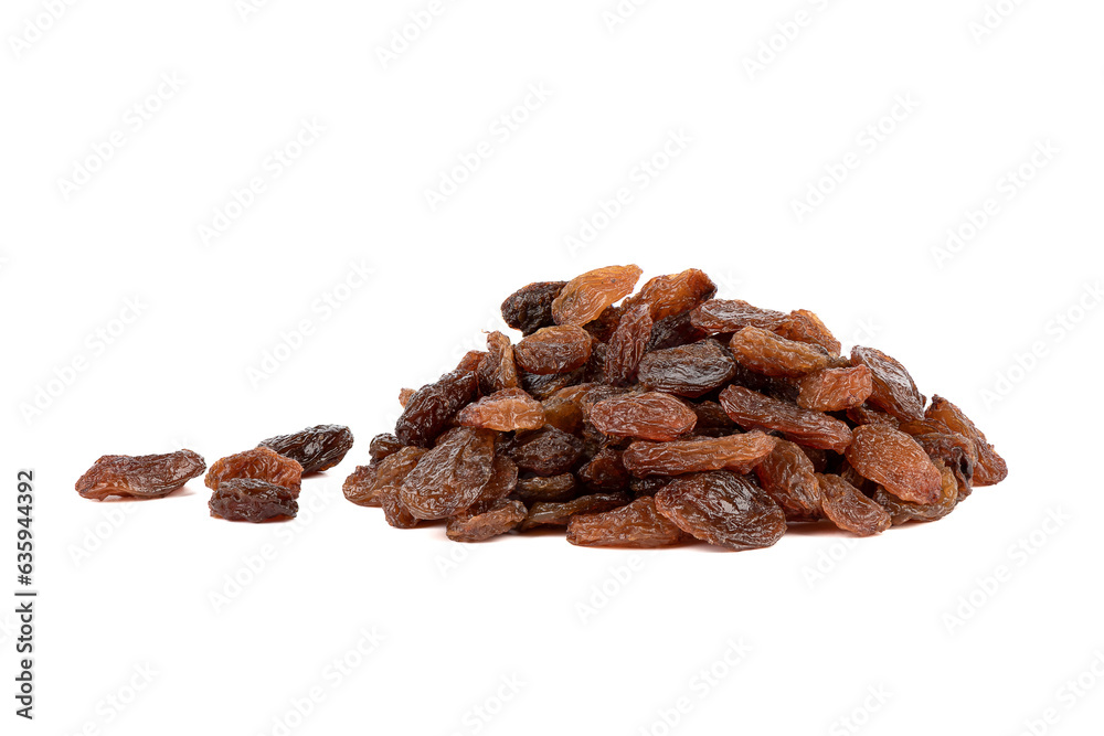 Fototapeta premium Sweet pitted raisins isolated on white background.