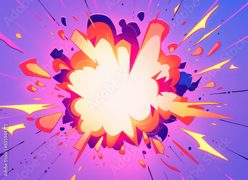 Pop art comic book explosion. Generative AI