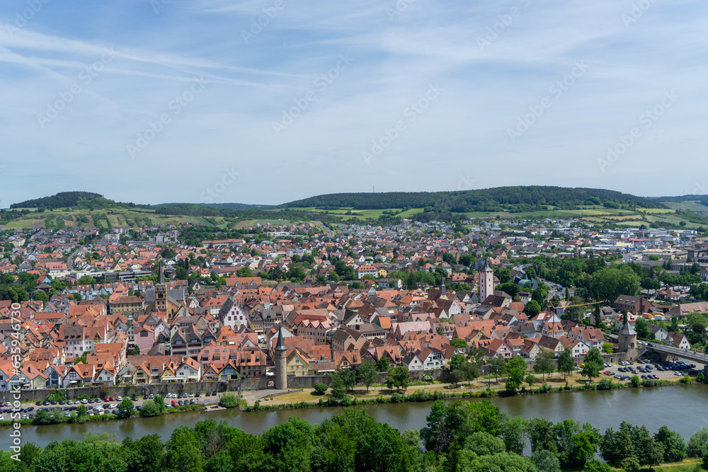 View to the german city called Karlstadt am Main
