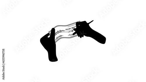 Bank check silhouette