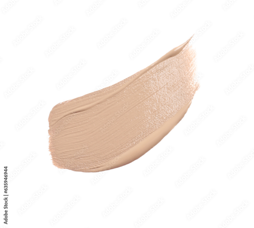 Smear of skin foundation isolated on white, top view Smear of skin foundation isolated on white, top view