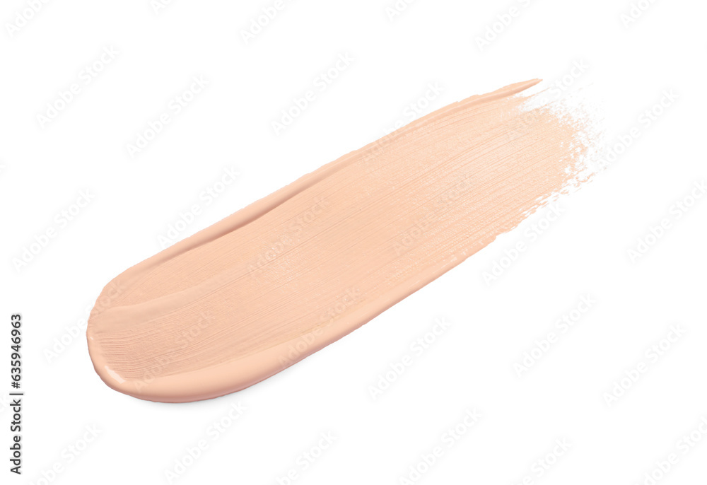 Smear of skin foundation isolated on white, top view Smear of skin foundation isolated on white, top view