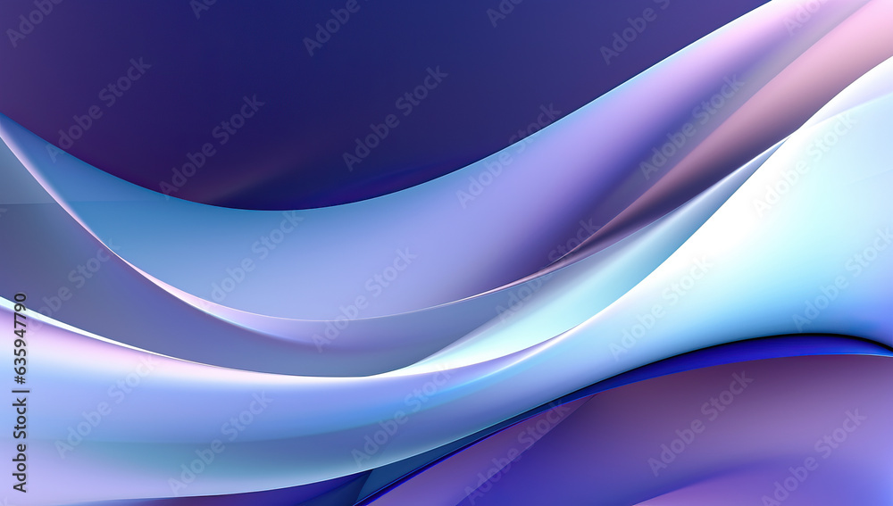 Fototapeta premium Smooth Neon Wave: Abstract Blue Gradient on Dark Background