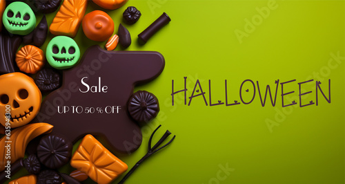 halloween party invitation, happy halloween sale up to 50 % off