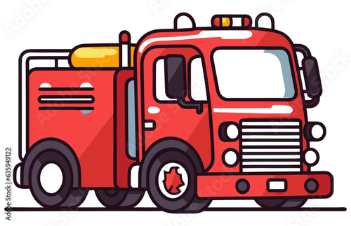 Fire Truck vector Illustration  Red Fire Truck emergency vehicle
