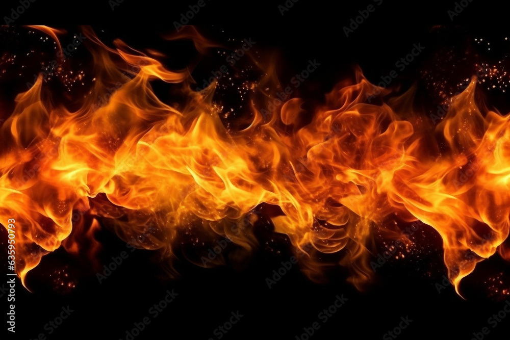 Fire on black background Fire on black background