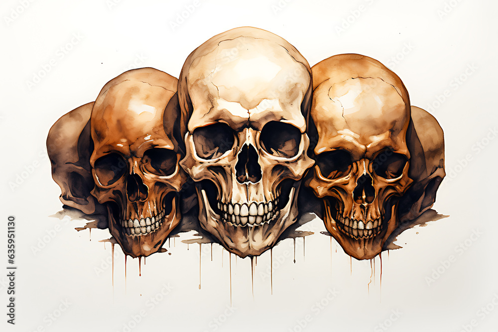 watercolor painting of skeleton watercolor painting of skeleton