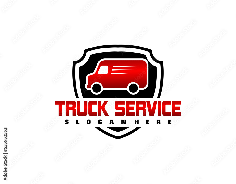 Obraz premium Car Logistic Transportation Logo Vector Illustration