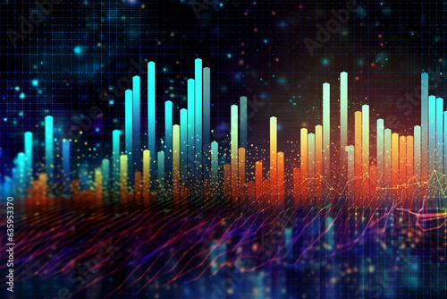 Abstract background based on stock market graphs