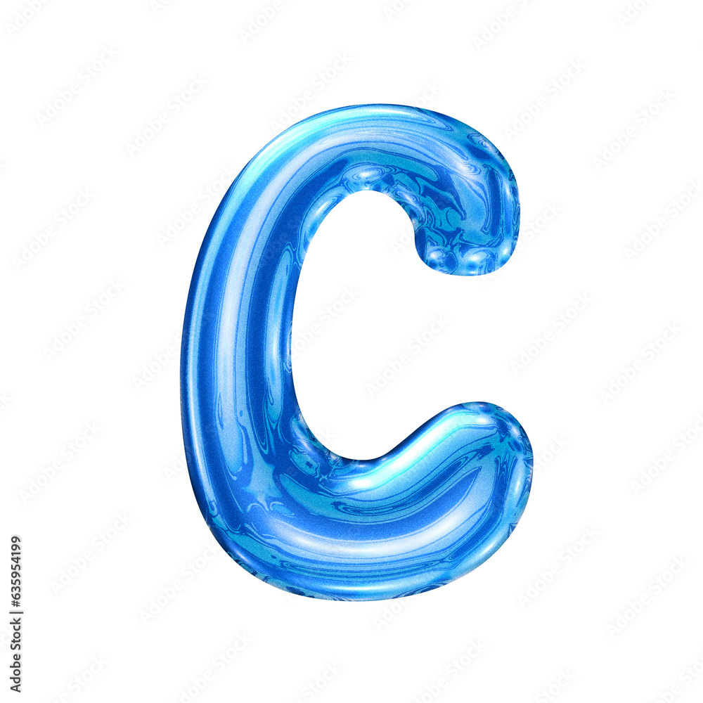 C font alphabet with y2k liquid sea blue chrome effect C font alphabet with y2k liquid sea blue chrome effect