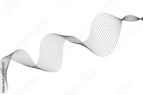 Abstract wavy gray blend liens design on white background. Digital frequency track equalizer. Vector illustration, Wavy stylized it make using blend tool.