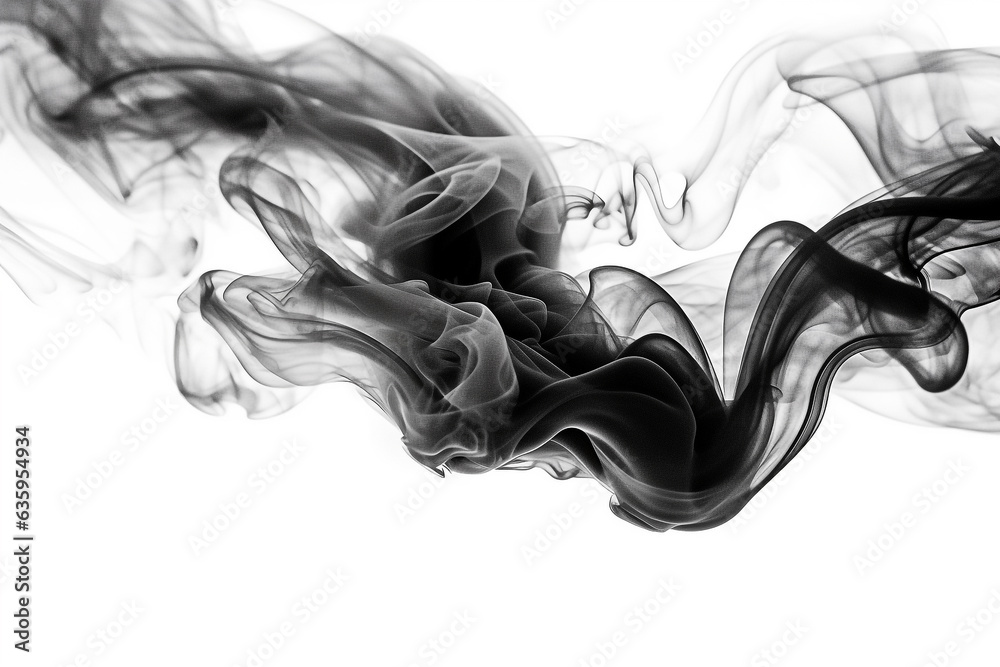 Black smoke on a white background Black smoke on a white background