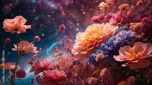 Flowers amidst the space nebula © Gabriel Vidal
