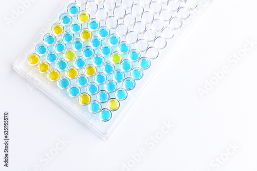 Картината върху платно Enzyme-linked immunosorbent assay or ELISA plate, Immunology testing method in m