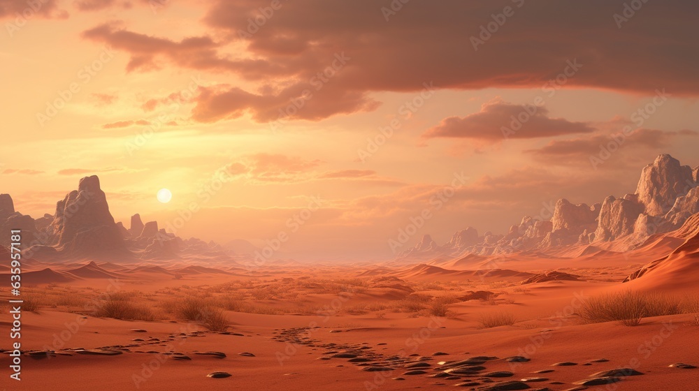 desert sun illustration painting background