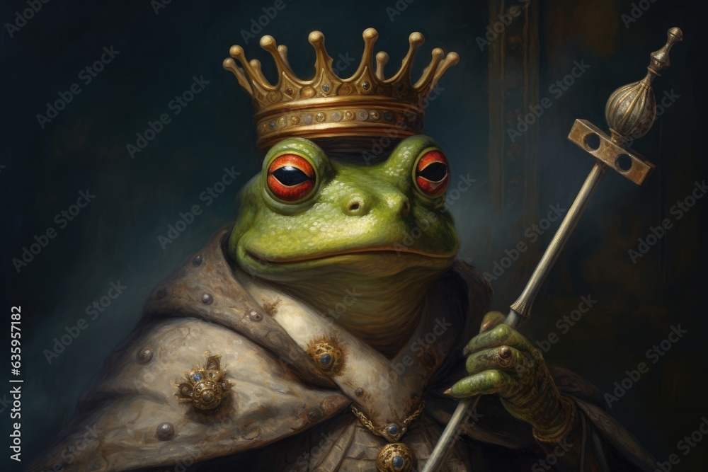 Toad, Frog, Emperor, King, Ruler, Dressed, Medieval, Renaissance, Ironic portrait. HIS HIGHNESS