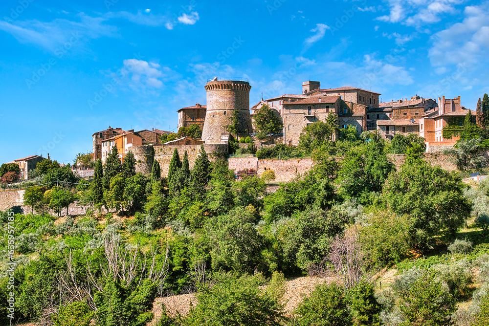 Gualdo Cattaneo (Umbria, Italy) is a town rich in many vestiges of the past including a castle from the 1100s. It is surrounded by green hills.