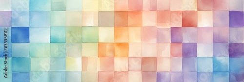 Colorful watercolor blocks illustration  background  extra wide