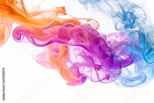 Colorful smoke on white background
