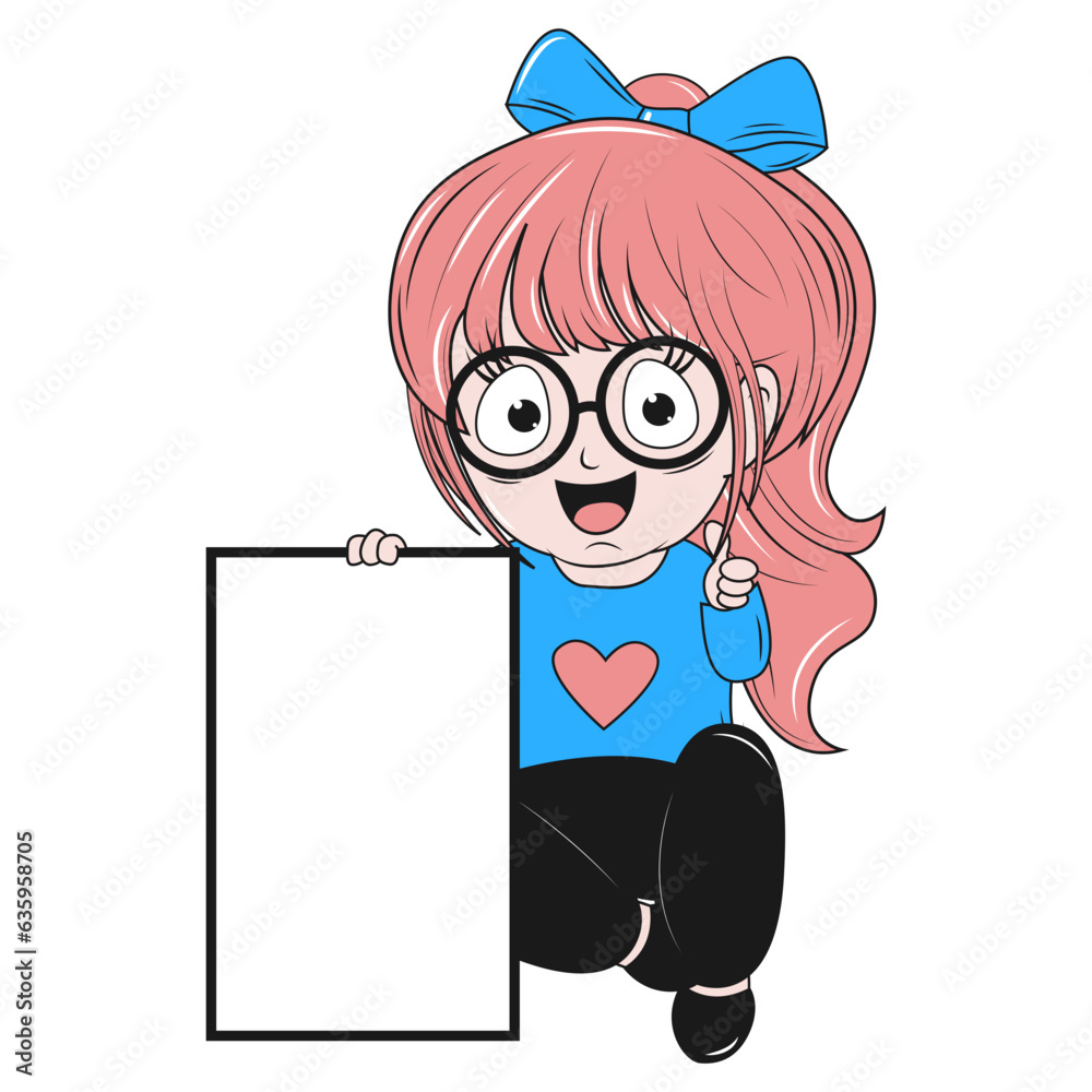 cute little girl cartoon illustration cute little girl cartoon illustration