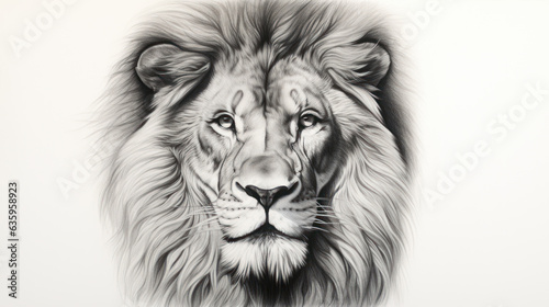 anatomical drawing of Portrait of the Lion face