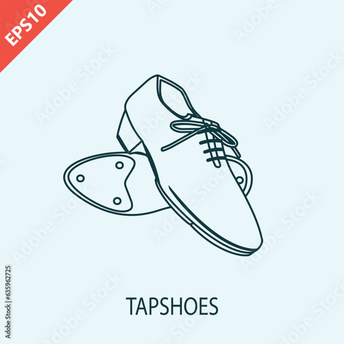 illustration of Oxford style tap shoes design flat illustration