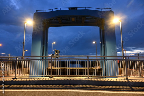 Hadelner Kanalschleuse Otterndorf in der blauen Stunde photo