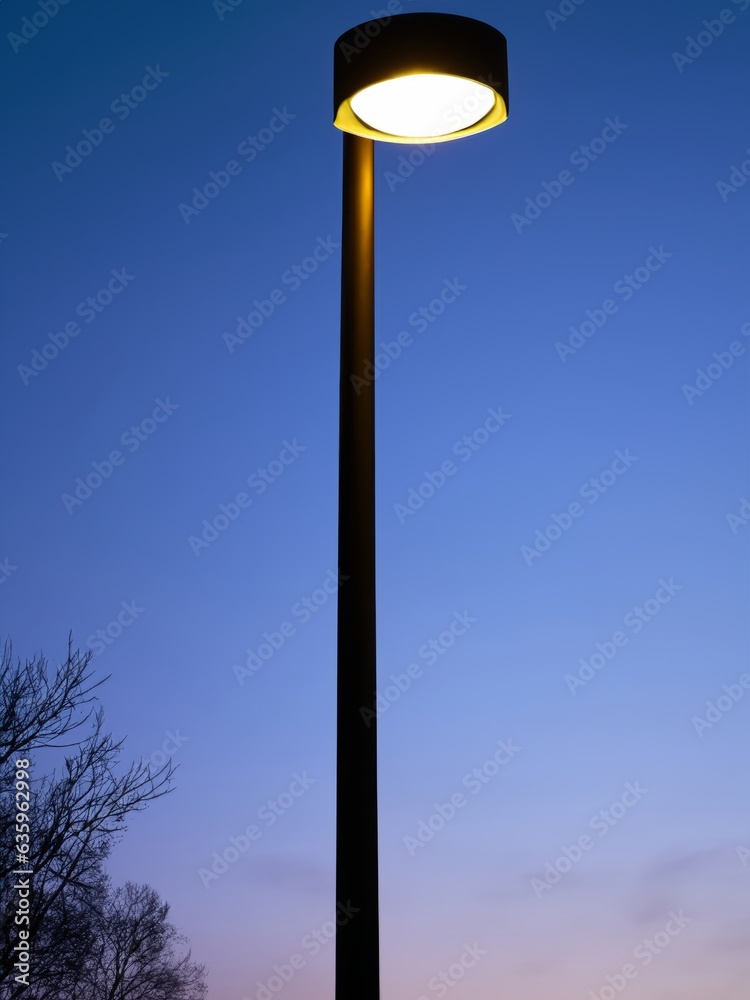 street lamp at the blue hour