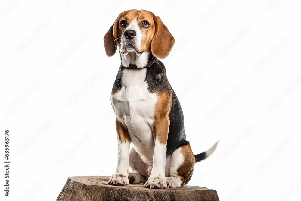 Beagle dog  isolated on white background.