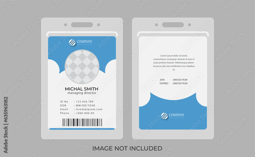 Blue elegant corporate business card premium vector