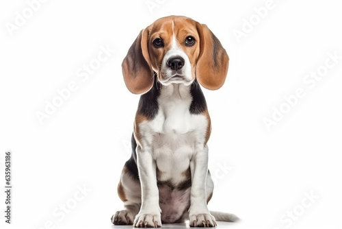 Beagle dog isolated on white background.