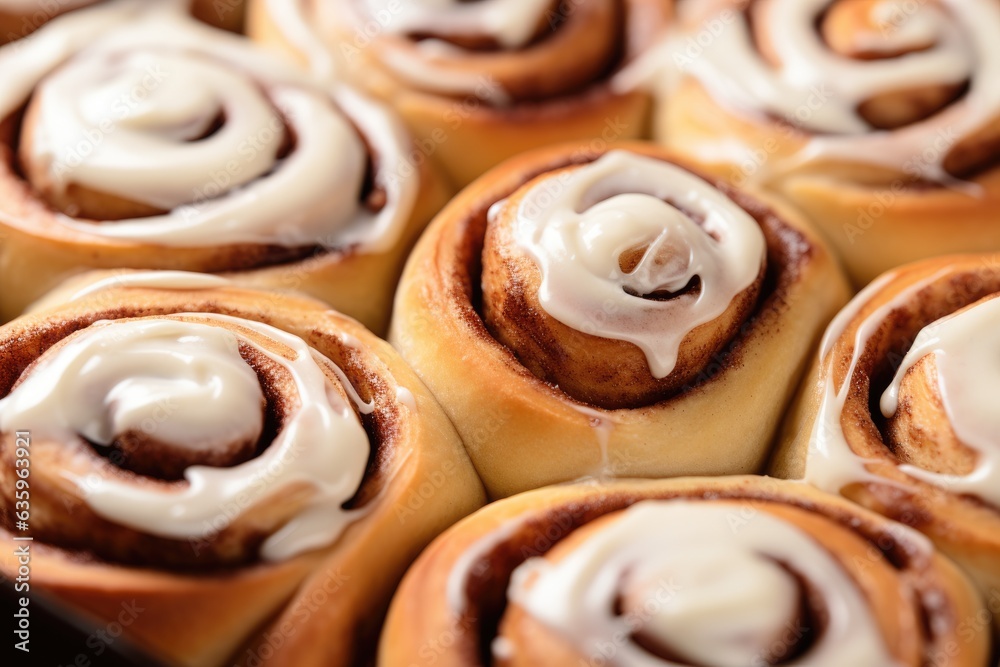 Fresh homemade Cinnamon rolls or Cinnamon buns, AI Generated Fresh homemade Cinnamon rolls or Cinnamon buns, AI Generated