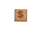 Dollar Sign In Square Wooden Tiles - Symbol On White Background