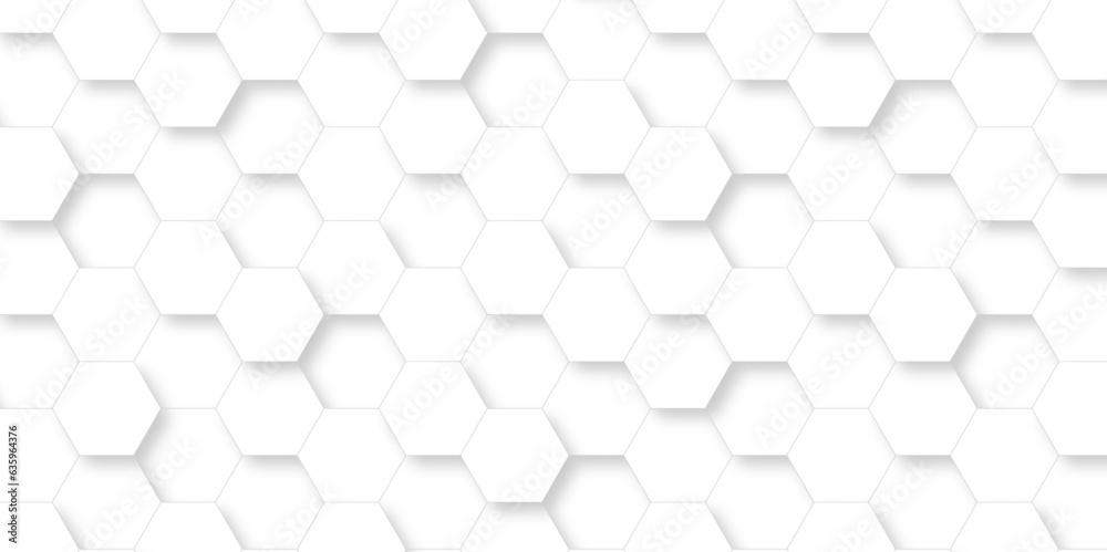 Seamless pattern with hexagons. 3d Hexagonal structure futuristic white background and Embossed Hexagon. Hexagonal honeycomb pattern background with space for text. Abstract Technology, Futuristic. Seamless pattern with hexagons. 3d Hexagonal structure futuristic white background and Embossed Hexagon. Hexagonal honeycomb pattern background with space for text. Abstract Technology, Futuristic.