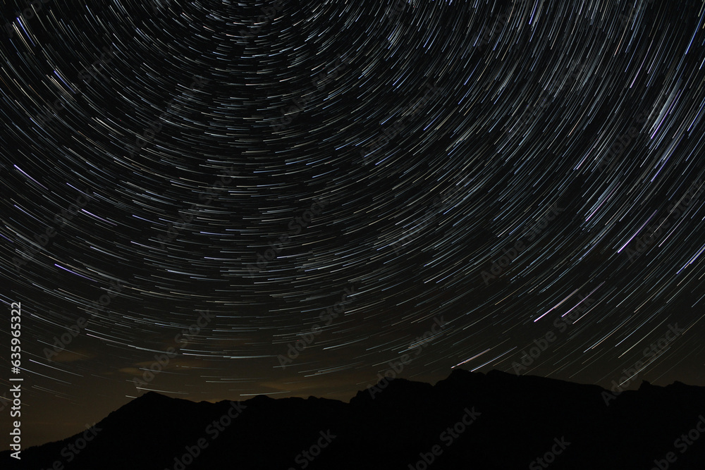 Fototapeta premium Star Trails In The Mountains
