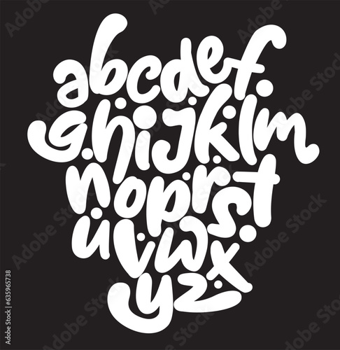 Vector hand drawn typeface in graffiti style.