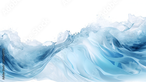 Blue and white abstract ocean wave texture. Transparent isolated png of a sea wave. Banner Graphic Resource as background  AI generative