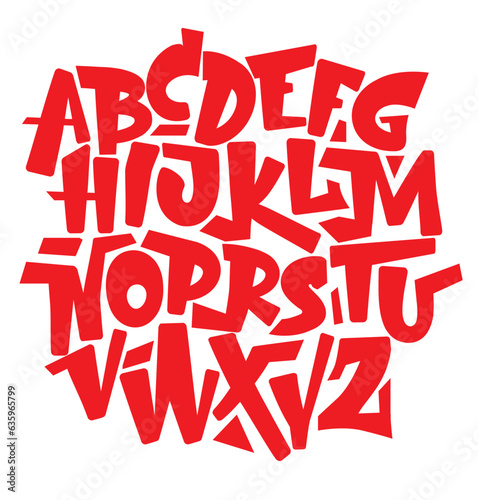 Vector hand drawn typeface in graffiti style © UMRAN