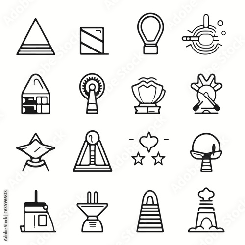 Promotion of web icons inline style. SEO, megaphone, promoters, social media, growth, collection. Vector silhouettes illustration.
