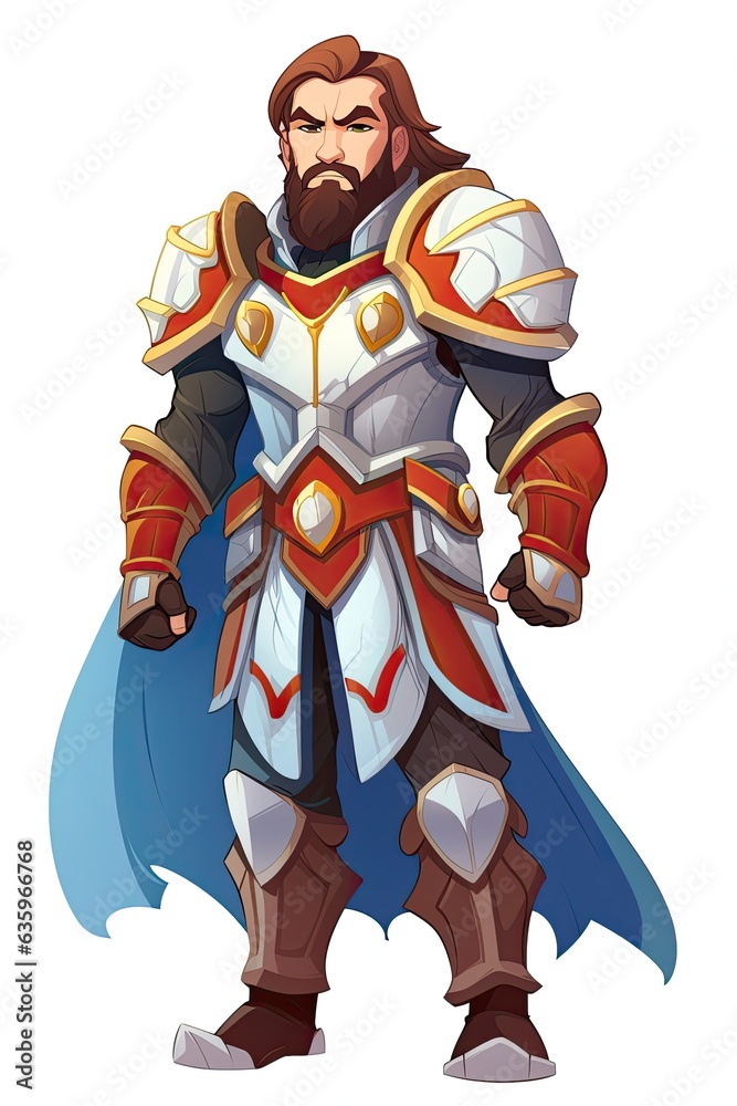 Knight/Paladin in Armor: Cartoon Character for Fantasy Themes