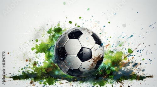 soccer ball on splashes background