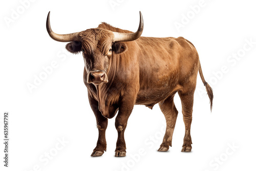 Bull isolated on white background.