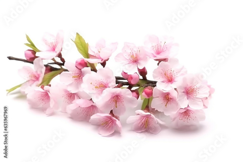 Cherry blossoms isolated on white background. © Inlovehem