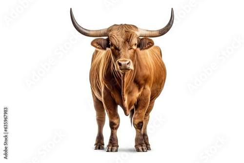 Bull isolated on white background.