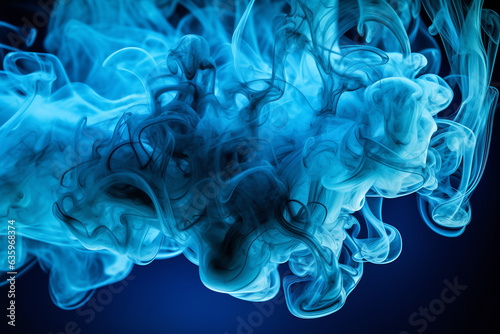 Abstract blue color smoke background.